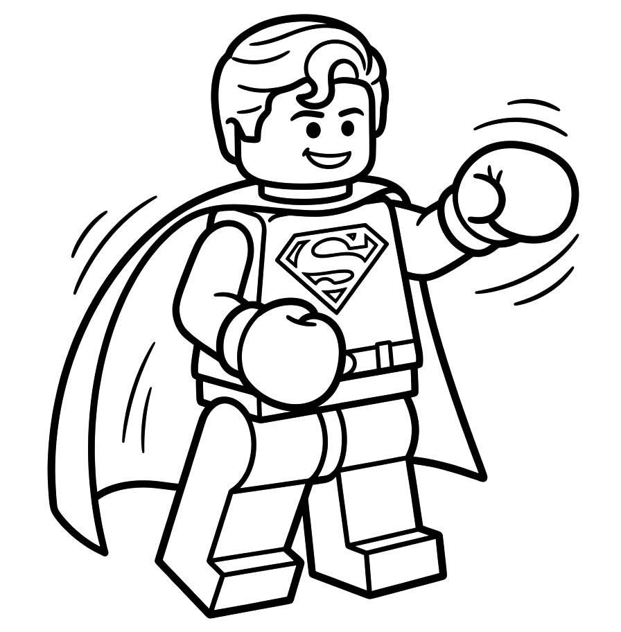 Kolorowanka Lego Superman bezpłatny wydruku podstawowy