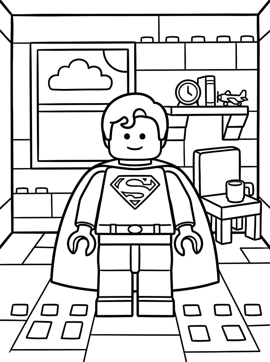 Kolorowanka Lego Superman wydruku podstawowy