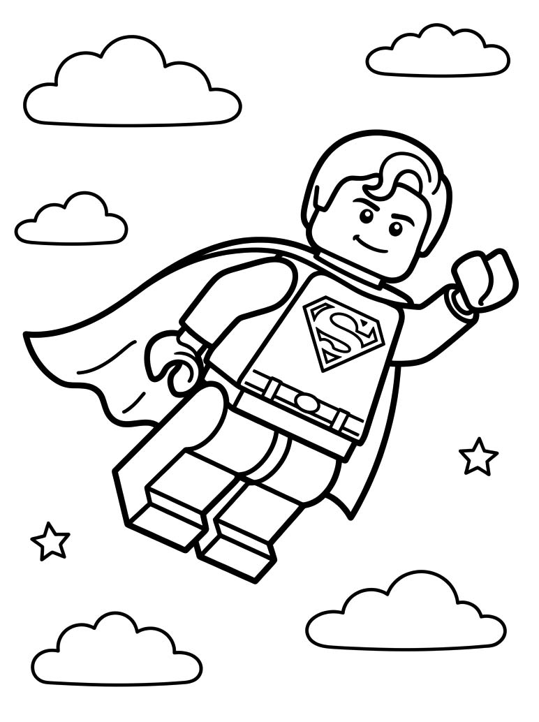 Kolorowanka Lego Superman wydruku prosty