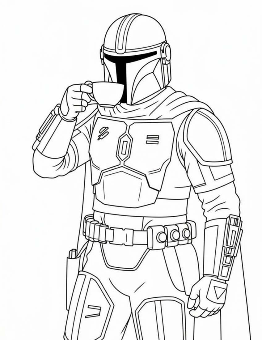 Kolorowanka Mandalorian bezpłatny łatwy