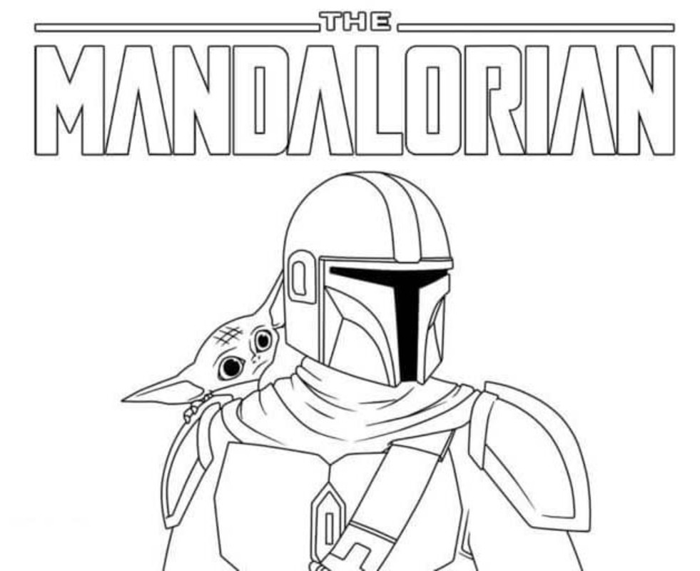 Kolorowanka Mandalorian bezpłatny wydruku prosty