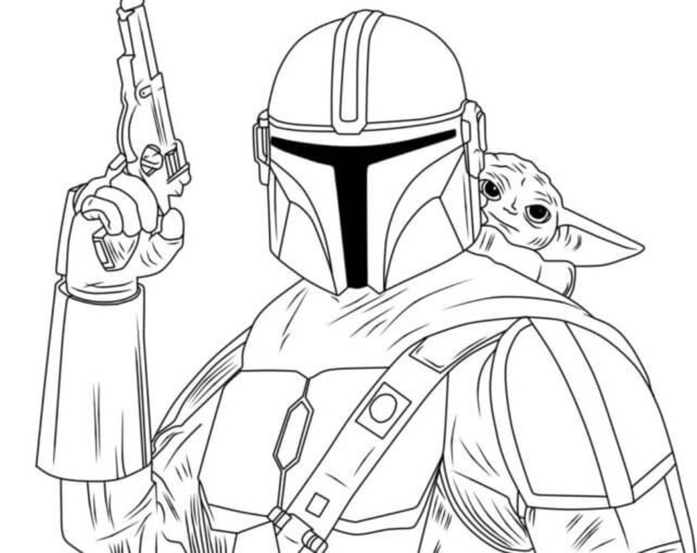 Kolorowanka Mandalorian wydruku łatwy