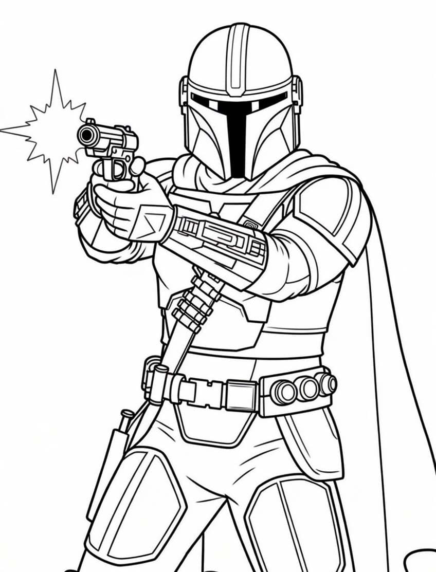 Kolorowanka Mandalorian wydruku podstawowy
