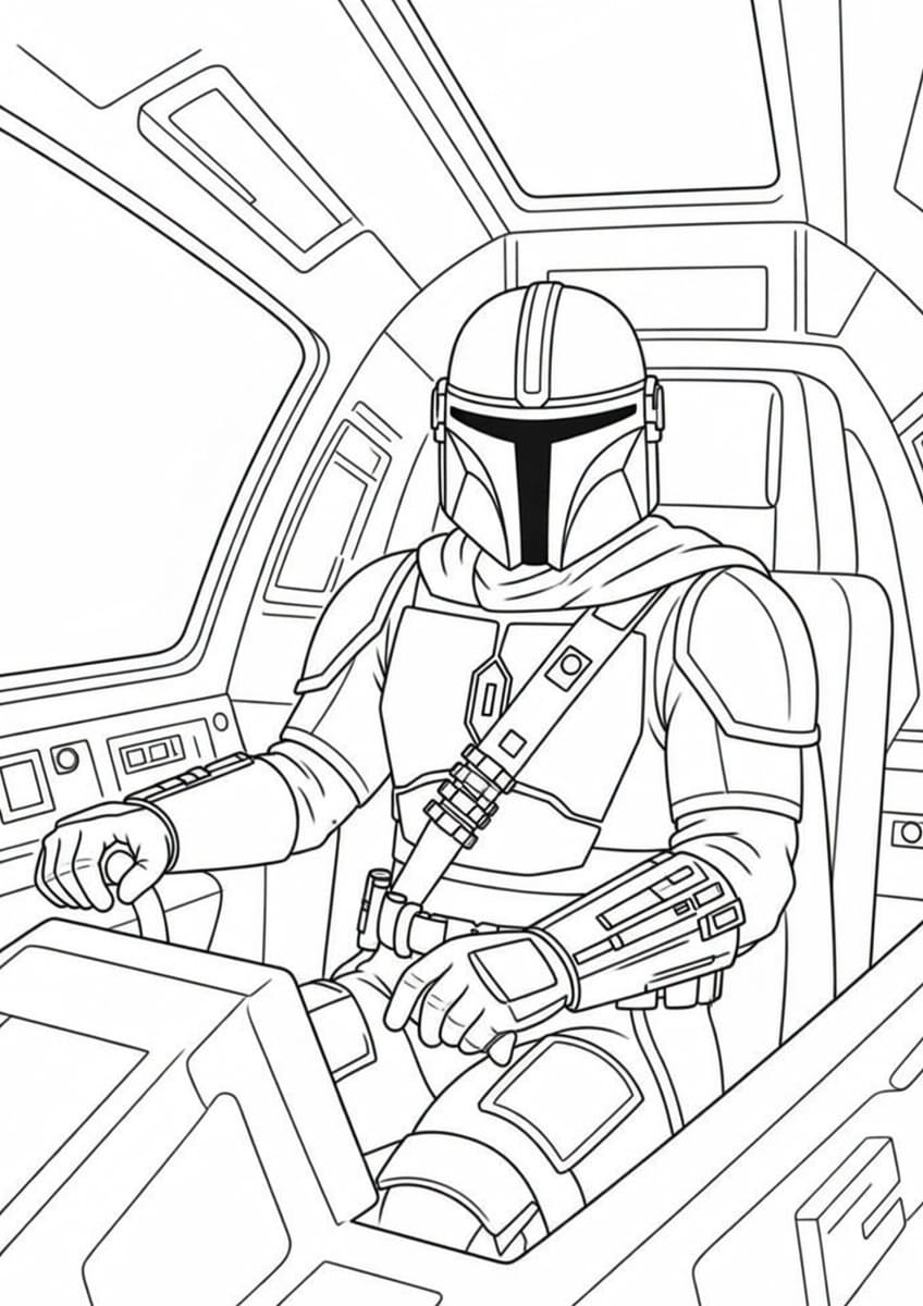 Kolorowanka Mandalorian wydruku prosty