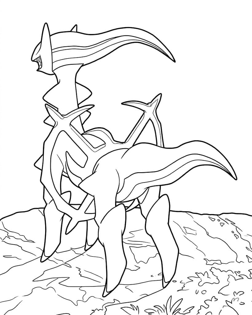 Kolorowanka Narysuj Arceus wydruku łatwy