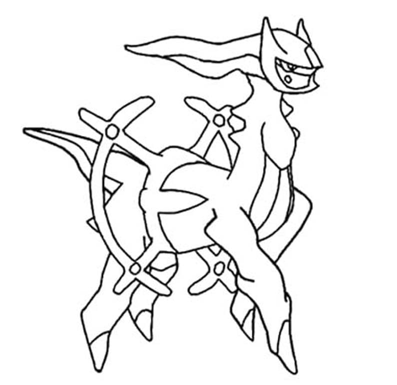 Kolorowanka Narysuj Arceus wydruku podstawowy