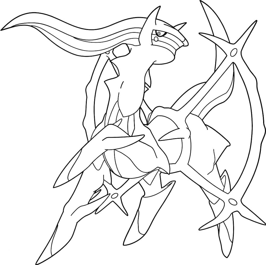Kolorowanka Narysuj Arceus wydruku prosty