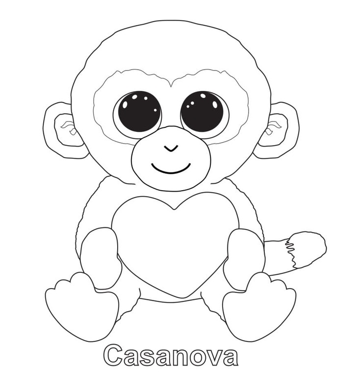 Kolorowanka Narysuj Beanie Boos bezpłatny łatwy