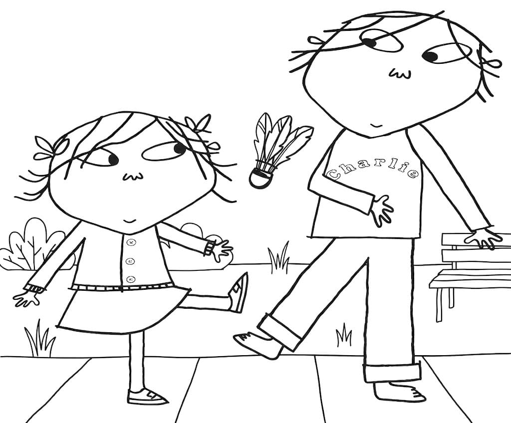 Kolorowanka Narysuj Charlie i Lola łatwy