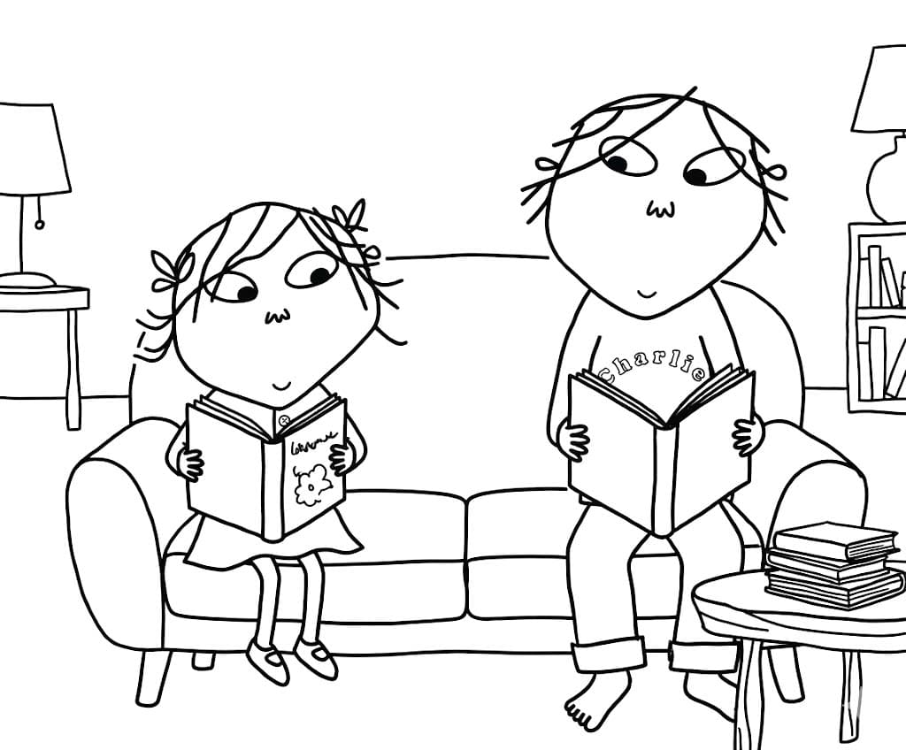 Kolorowanka Narysuj Charlie i Lola wydruku podstawowy
