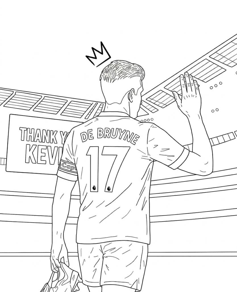 Kolorowanka Narysuj Kevin De Bruyne bezpłatny wydruku łatwy
