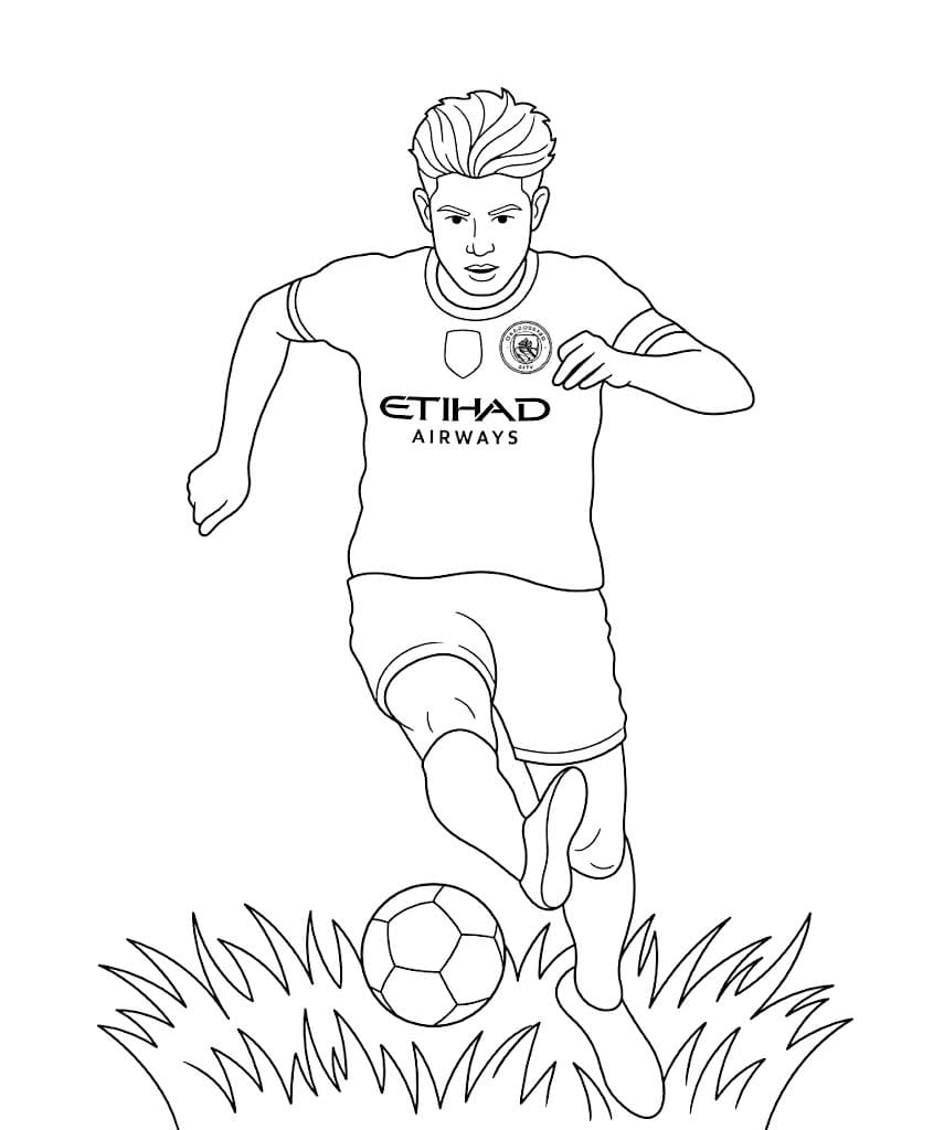 Kolorowanka Narysuj Kevin De Bruyne prosty