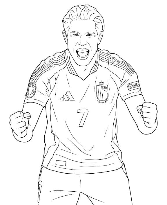 Kolorowanka Narysuj Kevin De Bruyne wydruku podstawowy