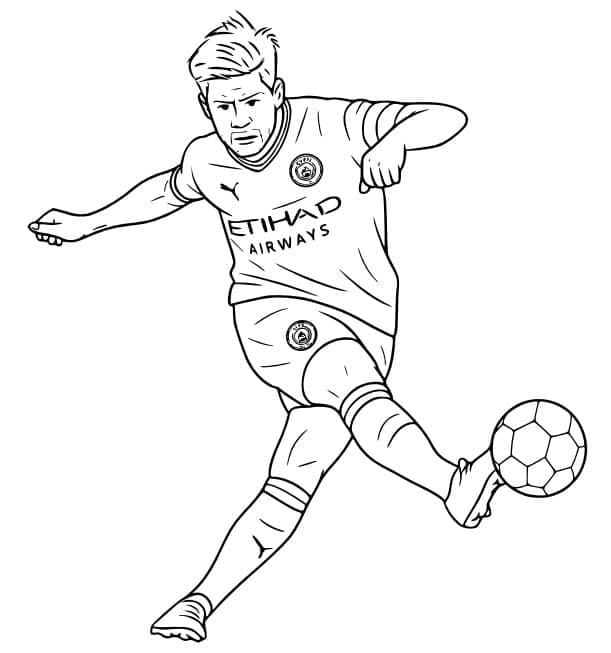 Kolorowanka Narysuj Kevin De Bruyne wydruku prosty