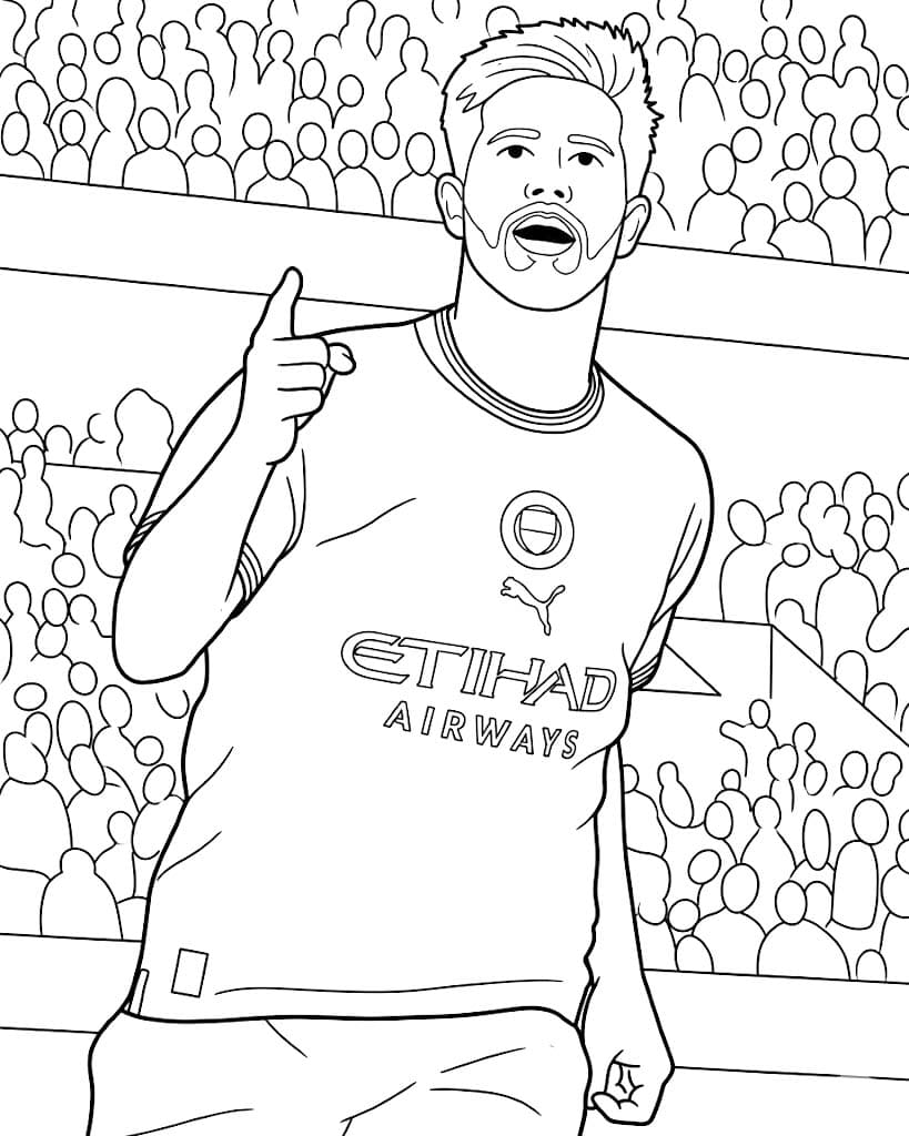 Kolorowanka Narysuj Kevin De Bruyne wydruku