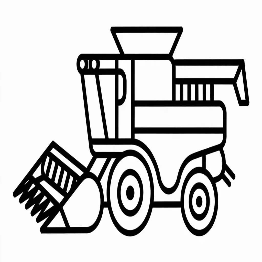 Kolorowanka Narysuj Kombajn bezpłatny łatwy