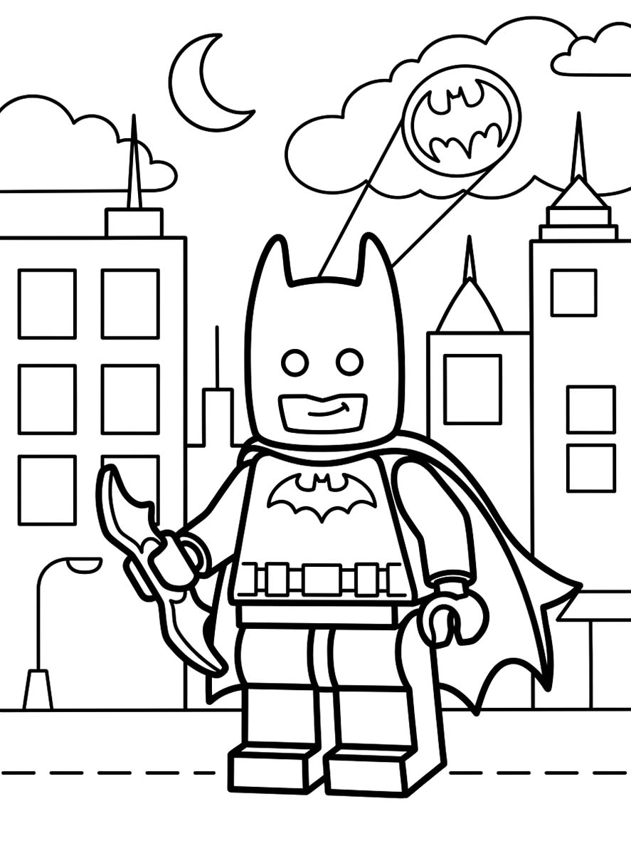 Kolorowanka Narysuj Lego Batman bezpłatny wydruku