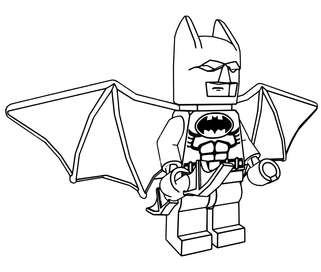 Kolorowanka Narysuj Lego Batman wydruku łatwy