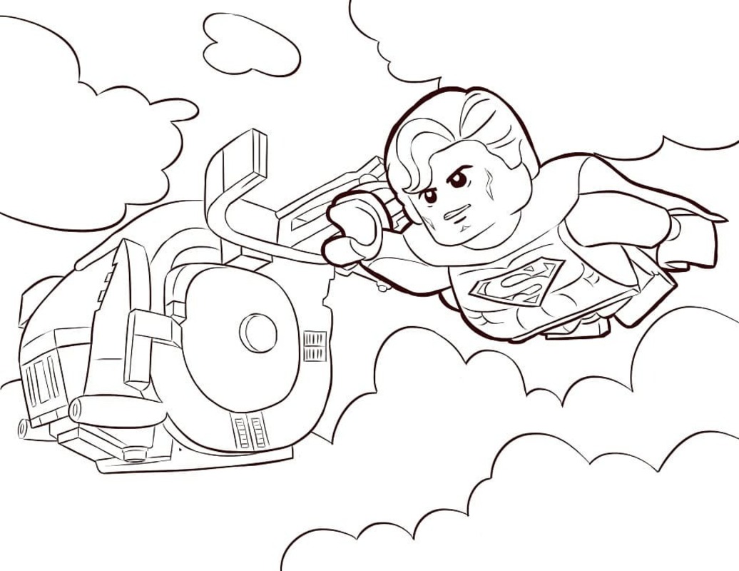 Kolorowanka Narysuj Lego Superman bezpłatny dla dzieci
