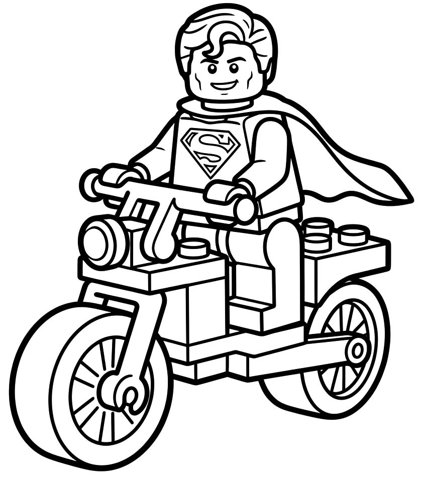 Kolorowanka Narysuj Lego Superman bezpłatny łatwy