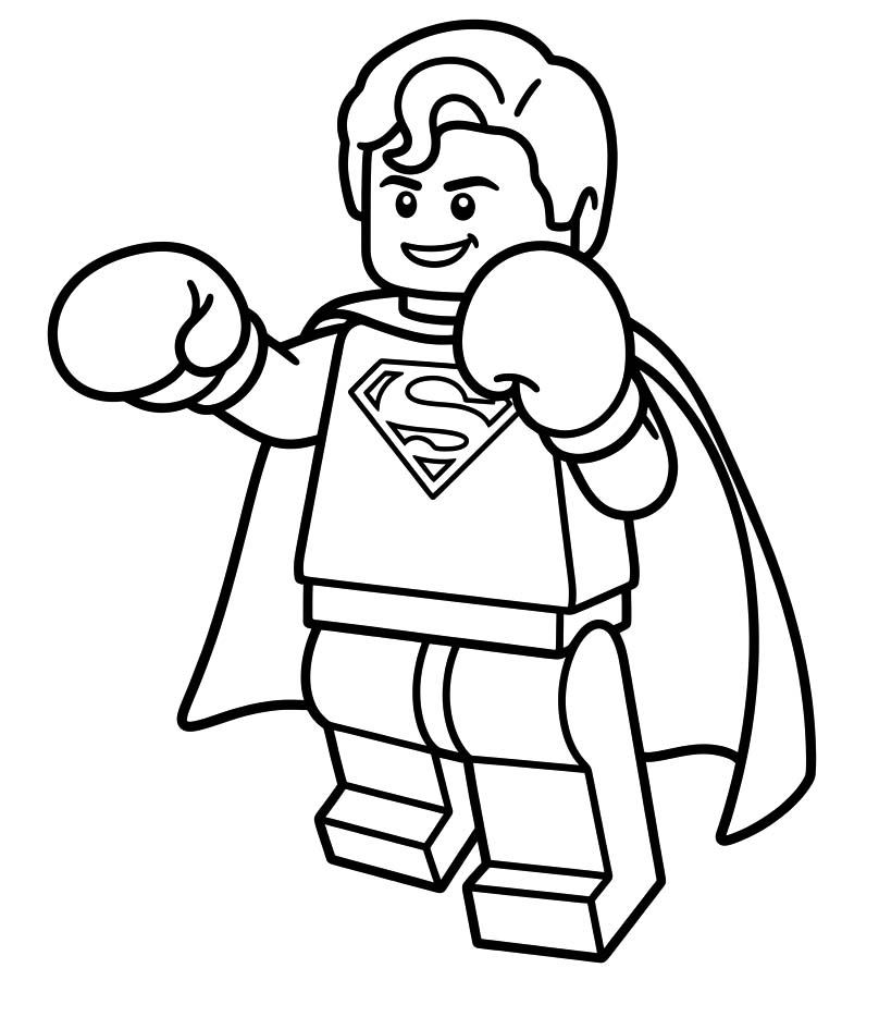 Kolorowanka Narysuj Lego Superman bezpłatny podstawowy