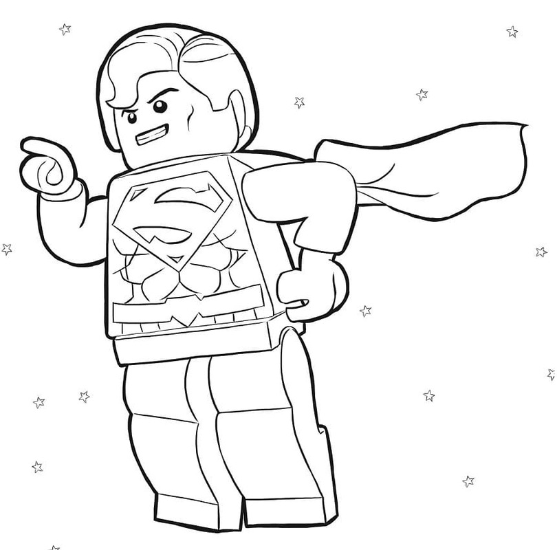 Kolorowanka Narysuj Lego Superman łatwy