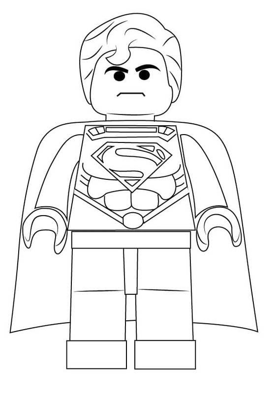 Kolorowanka Narysuj Lego Superman prosty