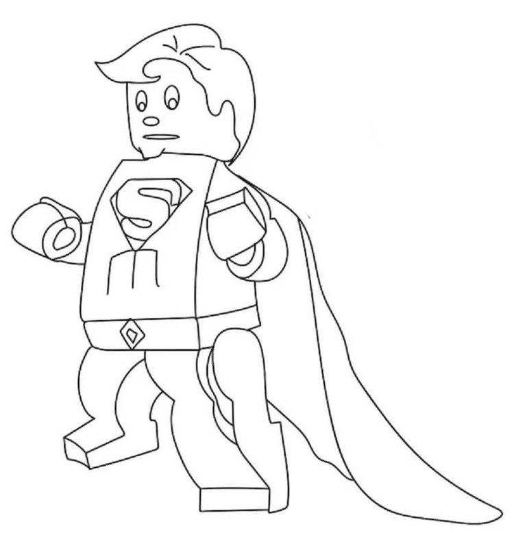 Kolorowanka Narysuj Lego Superman wydruku dla dzieci