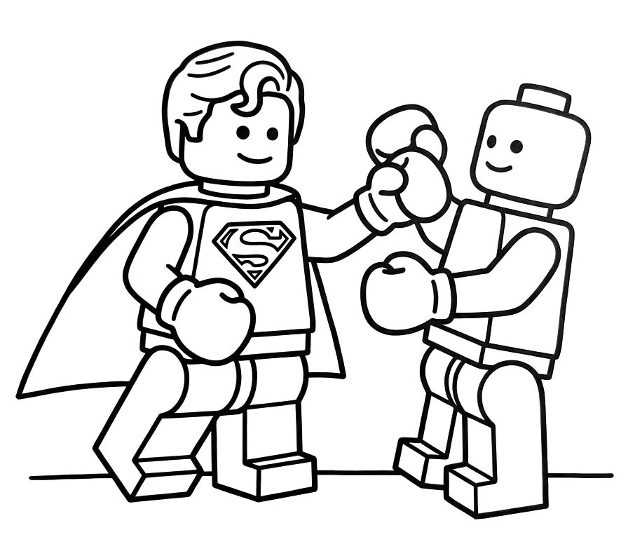 Kolorowanka Narysuj Lego Superman wydruku podstawowy