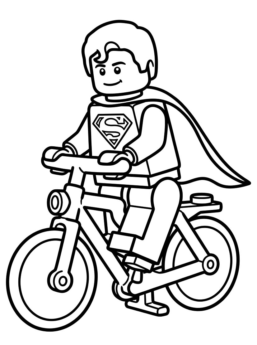 Kolorowanka Narysuj Lego Superman wydruku prosty