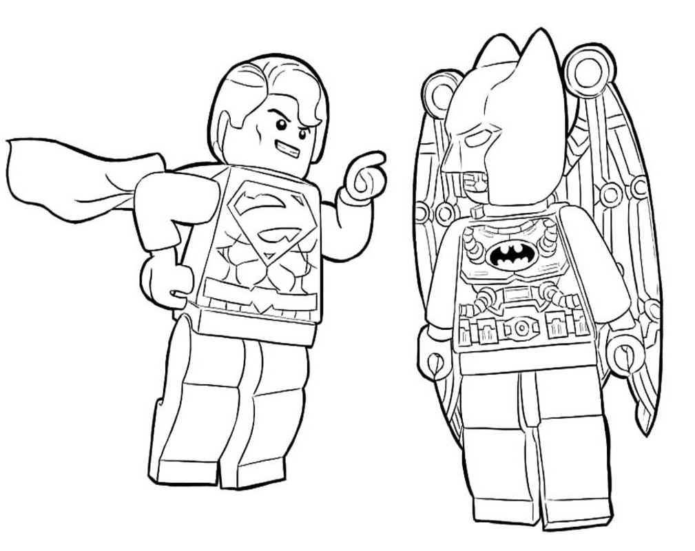 Kolorowanka Narysuj Lego Superman wydruku