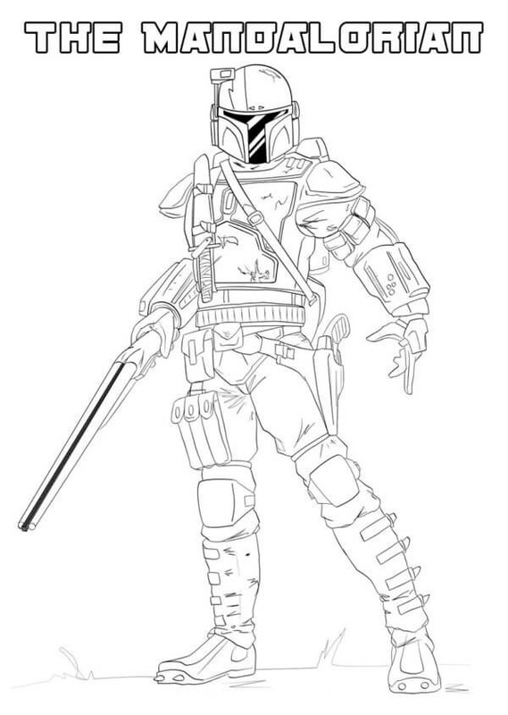Kolorowanka Narysuj Mandalorian bezpłatny łatwy