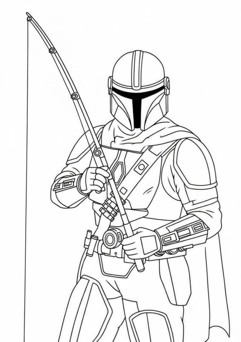 Kolorowanka Narysuj Mandalorian podstawowy