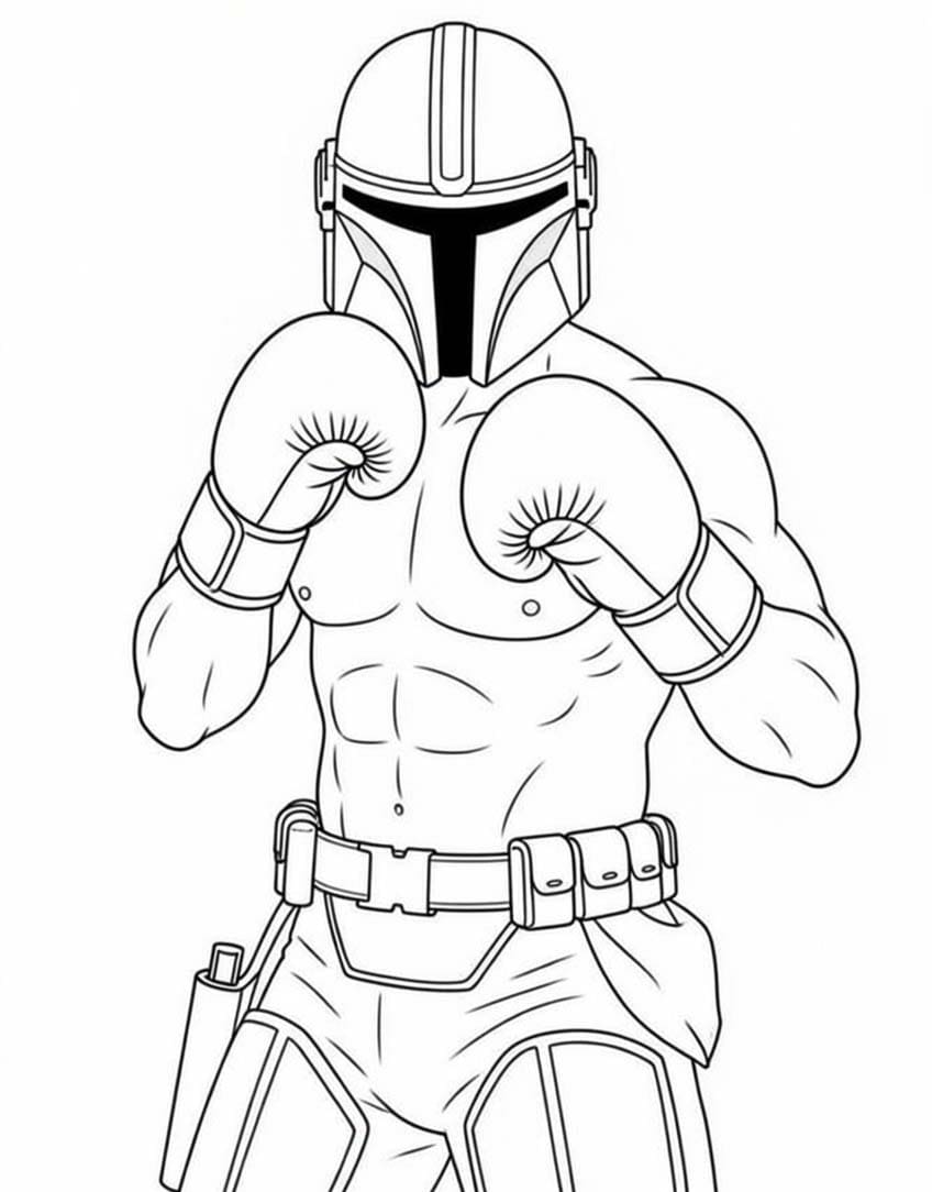 Kolorowanka Narysuj Mandalorian prosty