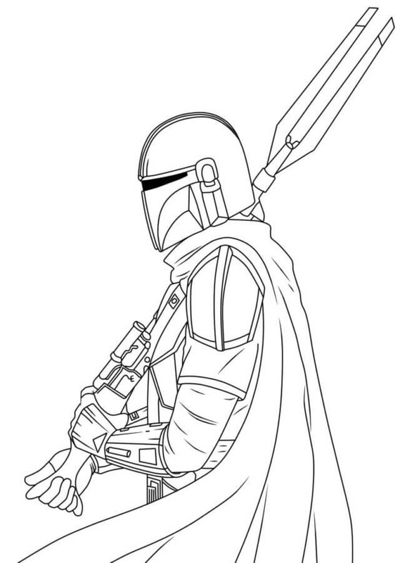 Kolorowanka Narysuj Mandalorian