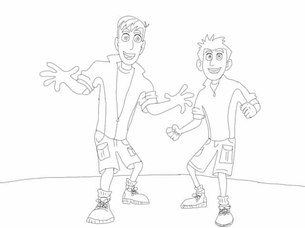 Kolorowanka Narysuj Wild Kratts wydruku prosty