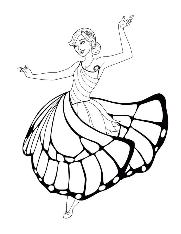 Kolorowanka Obraz Barbie Mariposa wydruku