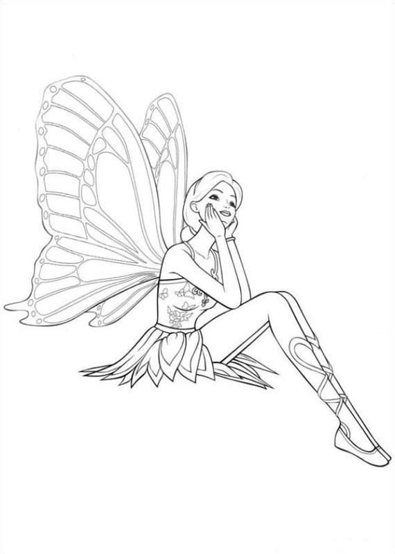 Kolorowanka Obraz Barbie Mariposa