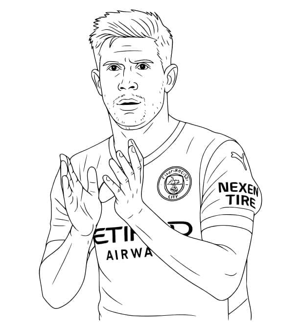 Kolorowanka Obraz Kevin De Bruyne bezpłatny