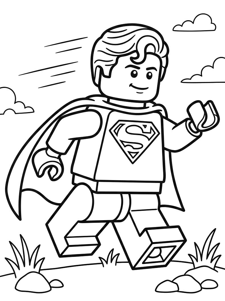 Kolorowanka Obraz Lego Superman bezpłatny wydruku do druku