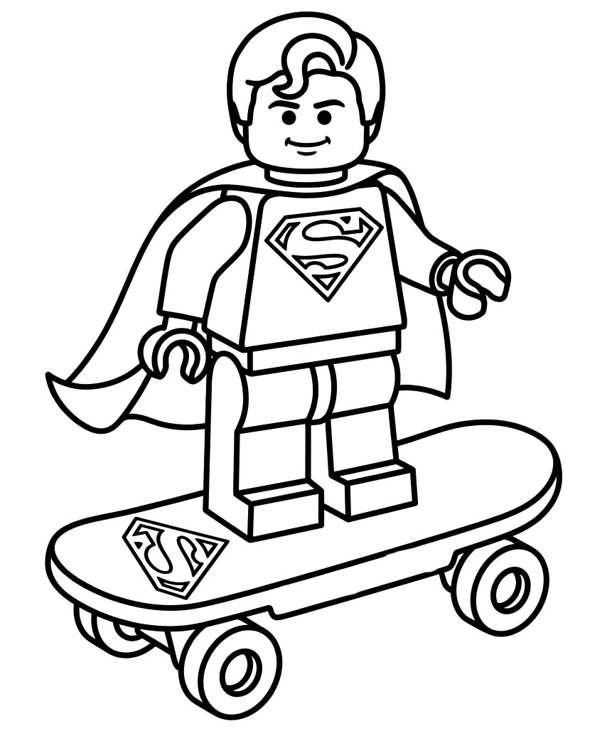 Kolorowanka Obraz Lego Superman bezpłatny wydruku