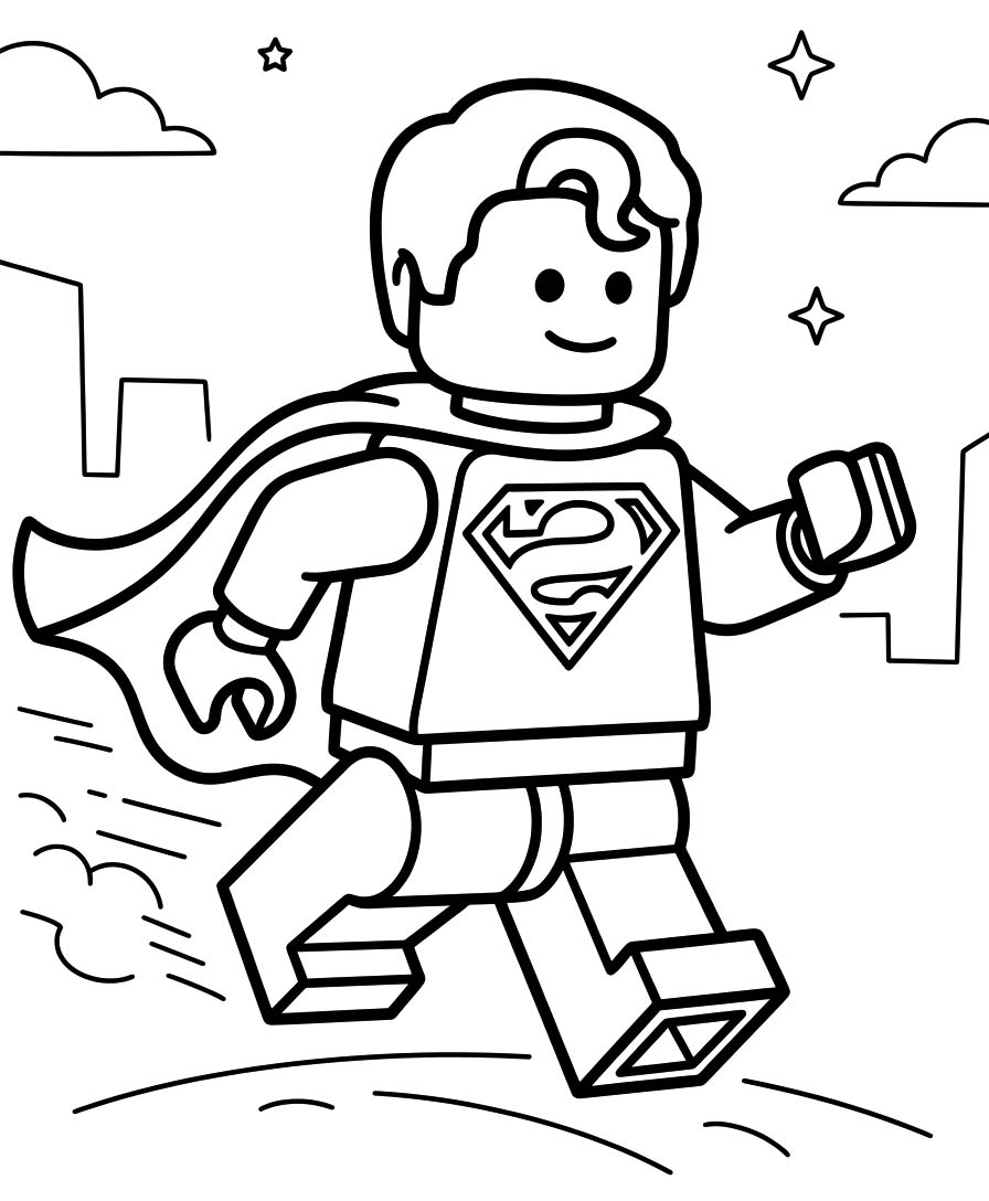 Kolorowanka Obraz Lego Superman bezpłatny