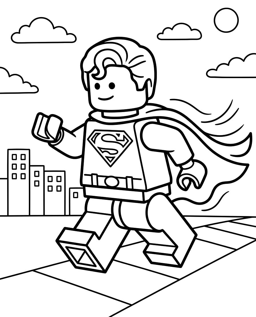 Kolorowanka Obraz Lego Superman wydruku
