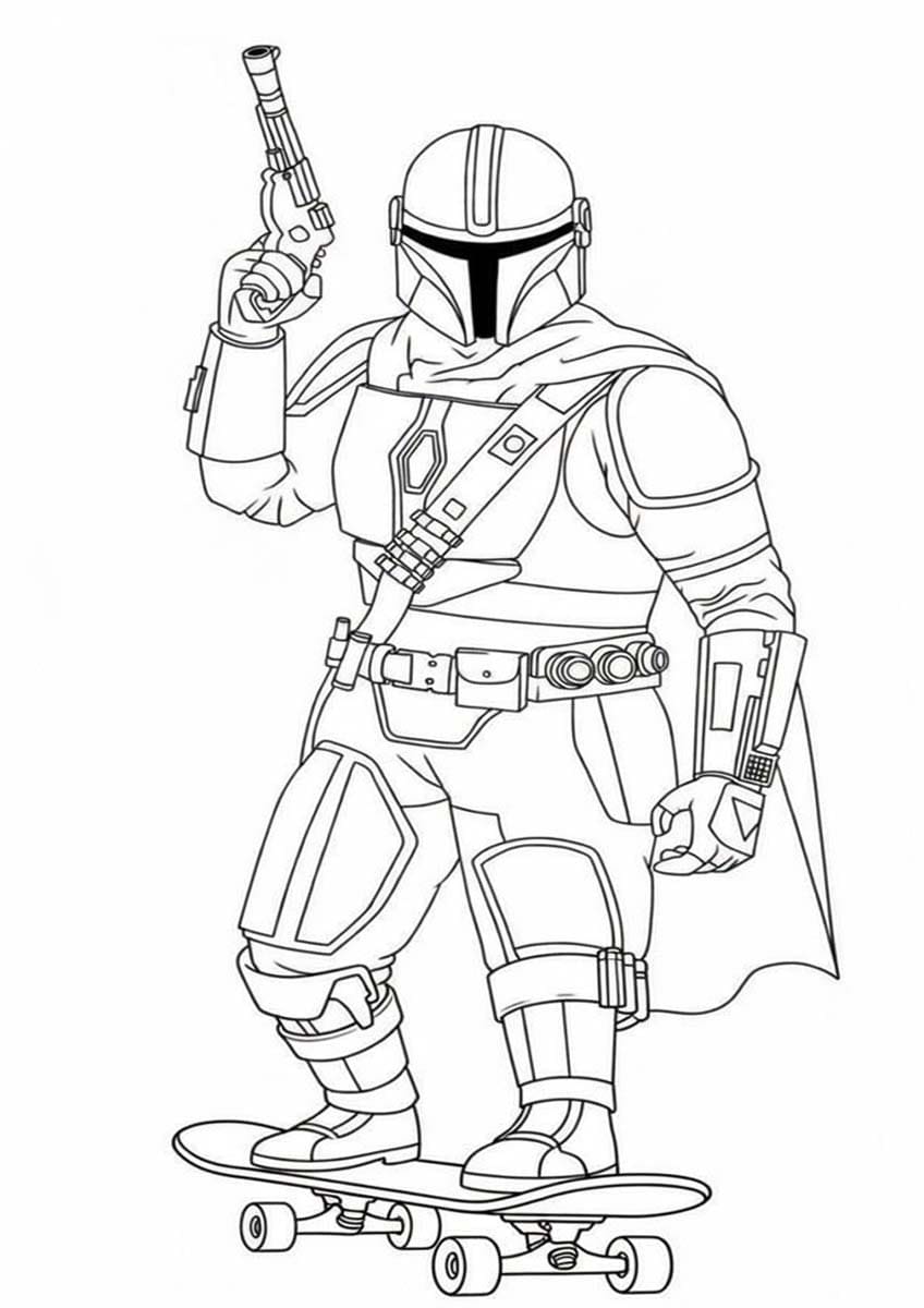 Kolorowanka Obraz Mandalorian do druku