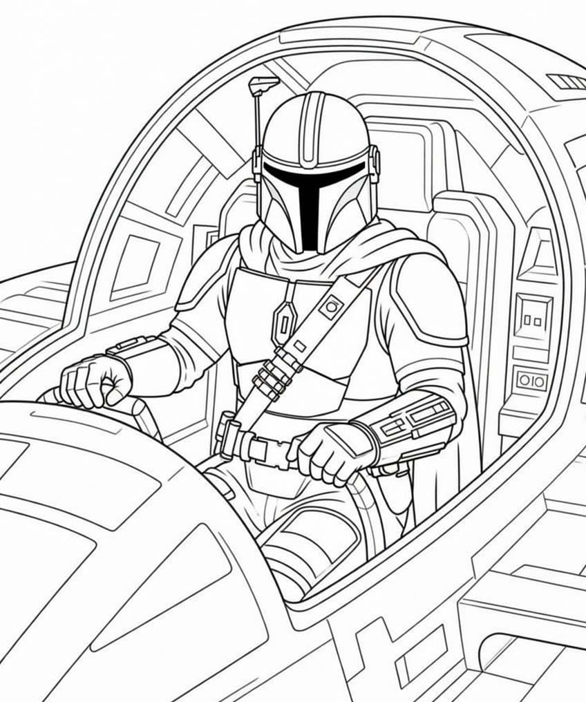 Kolorowanka Obraz Mandalorian wydruku