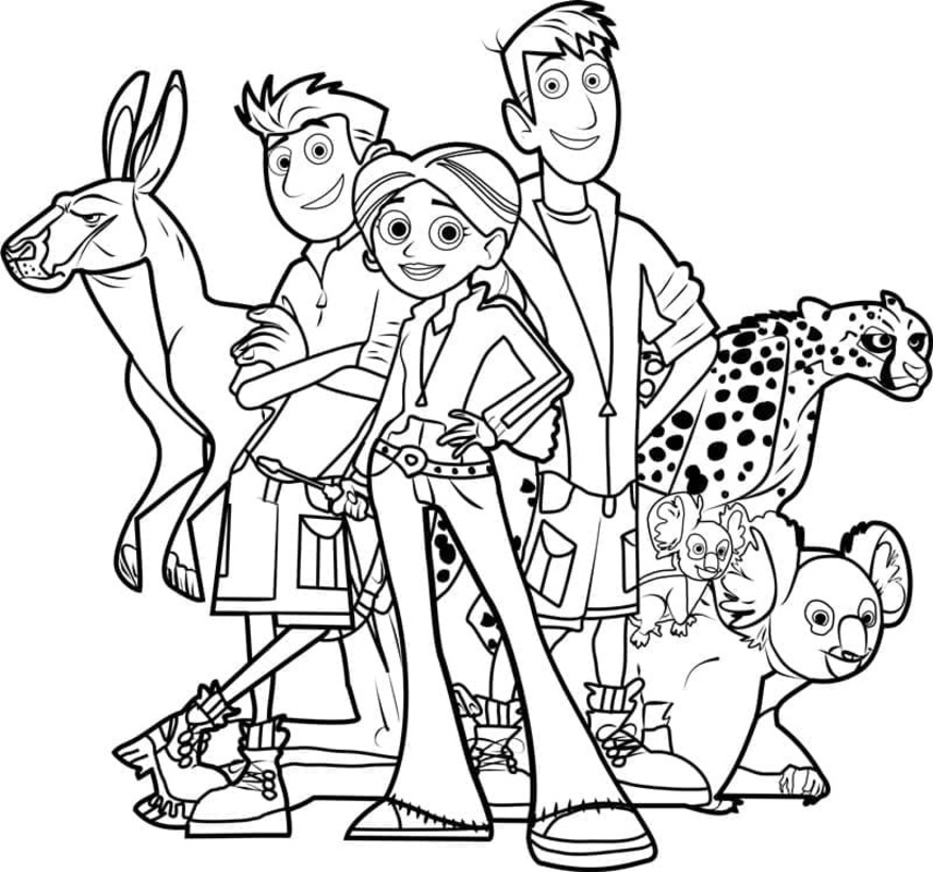 Kolorowanka Wild Kratts bezpłatny wydruku prosty