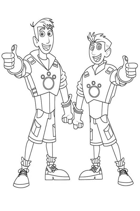 Kolorowanka Wild Kratts wydruku prosty