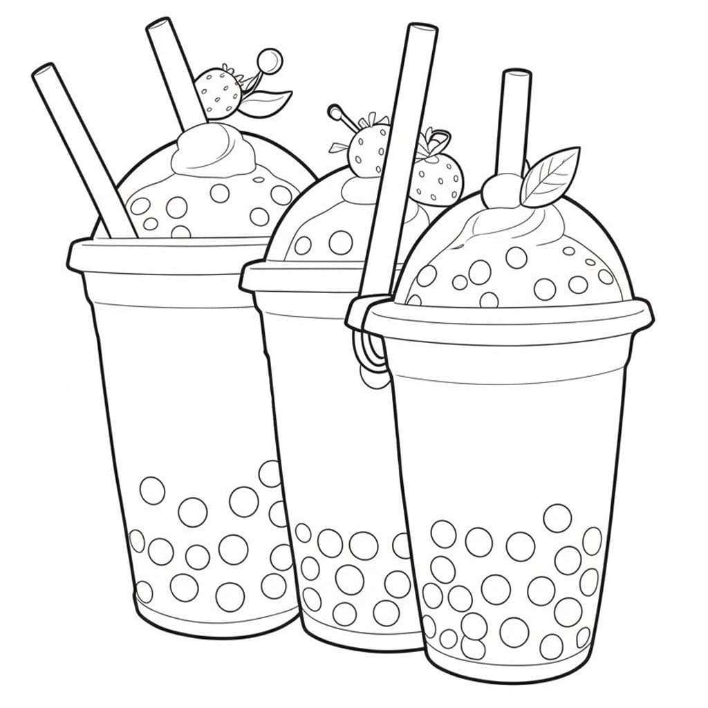 Kolorowanka Bubble Tea bezpłatny wydruku dla dzieci