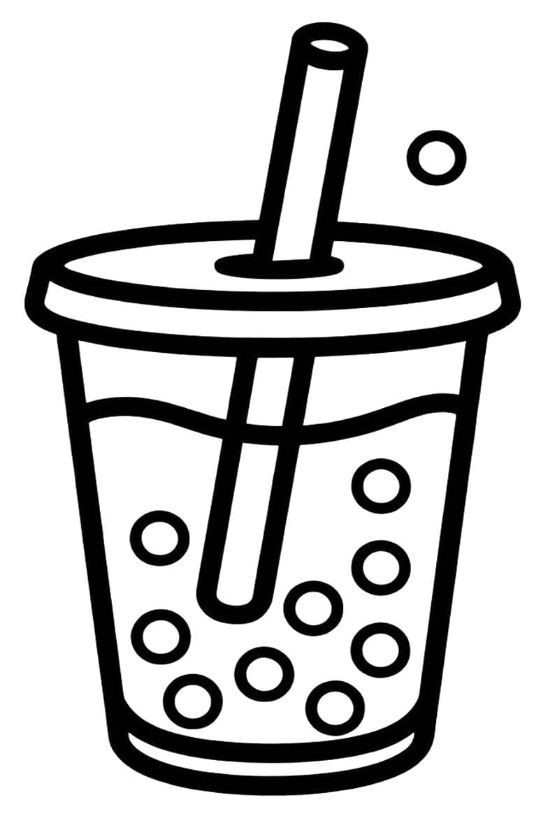 Kolorowanka Bubble Tea bezpłatny wydruku podstawowy