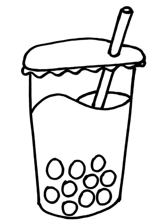 Kolorowanka Bubble Tea bezpłatny wydruku prosty